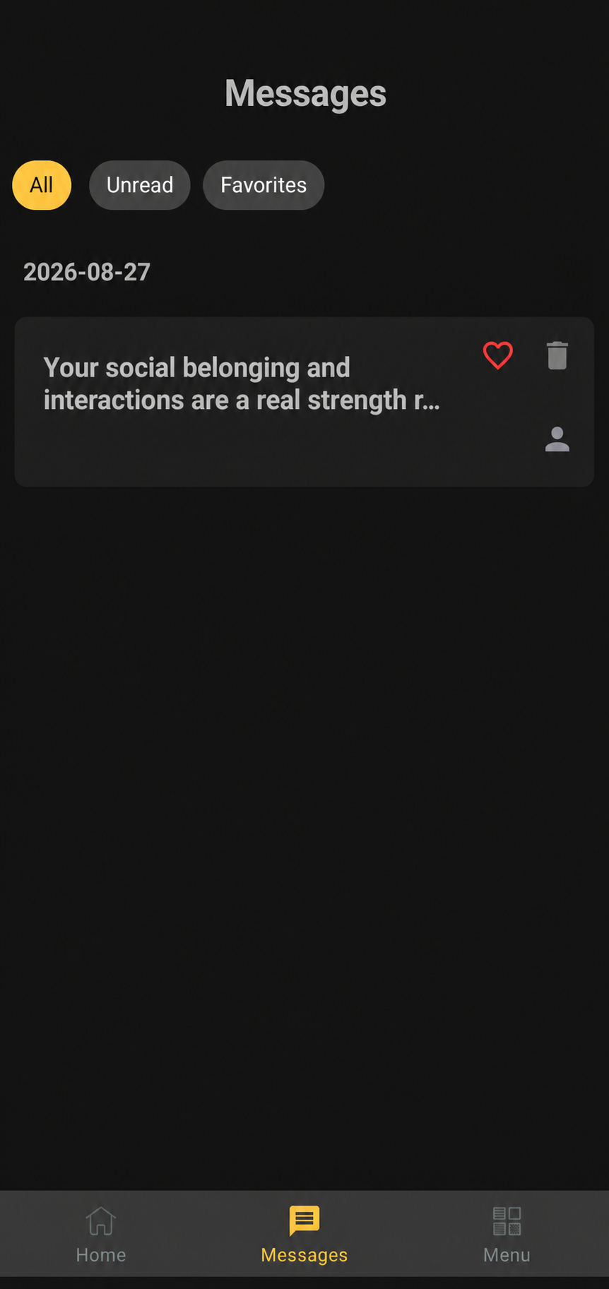 The delivered message saved in the PulsePath app message history